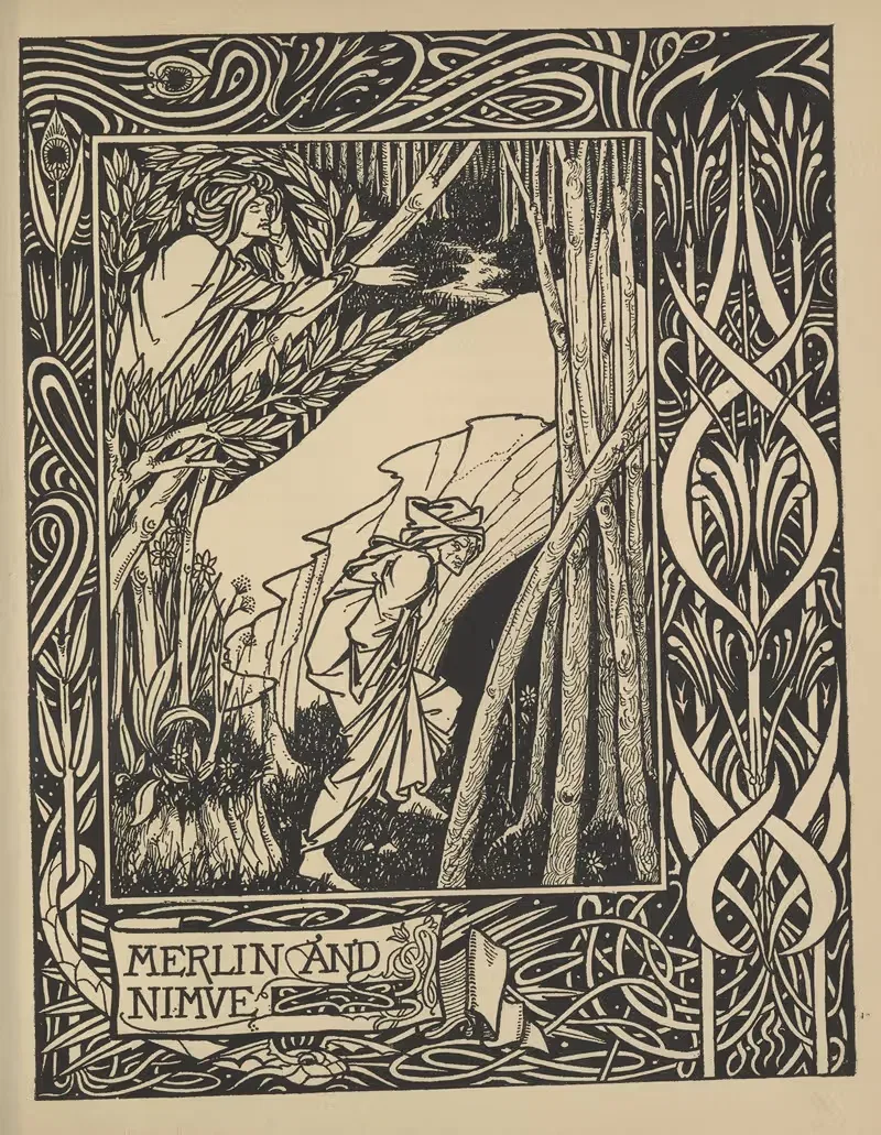 Мерлин и Нимуэ by Обри Винсент Бирдсли, 1893-1894 — digital art print download