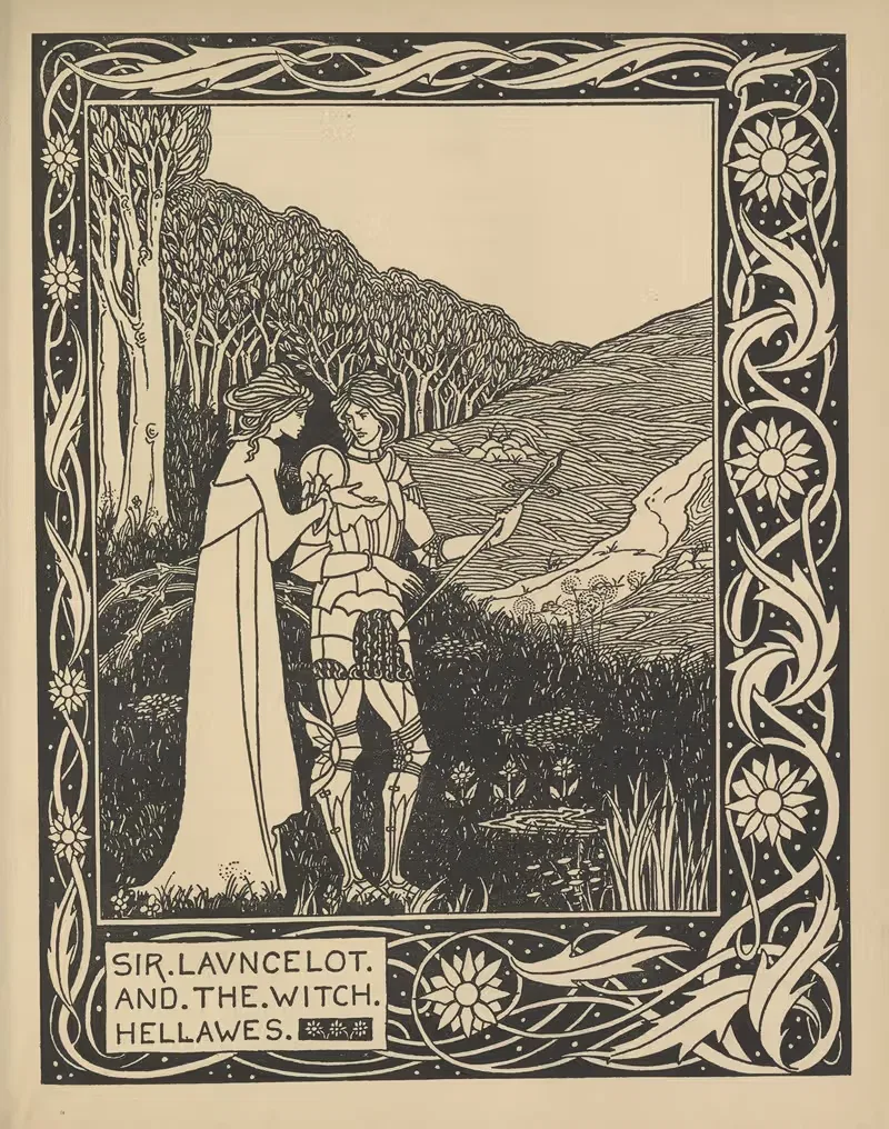 Сэр Ланселот и ведьма Хеллавес by Обри Винсент Бирдсли, 1893-1894 — digital art print download