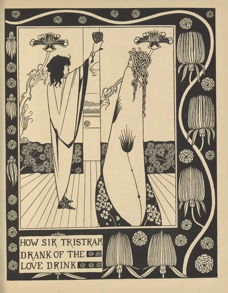 How Sir Tristram drank the love drink — Aubrey Vincent Beardsley