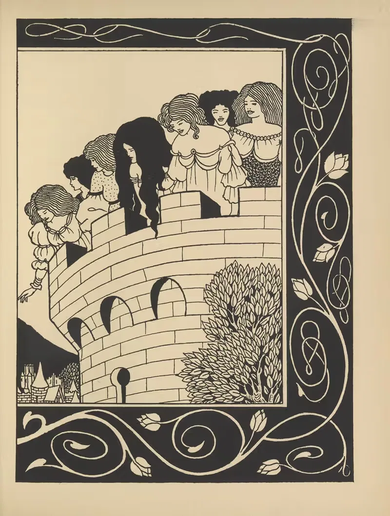 How a devil in woman's likeness would have tempted Sir Bors — Aubrey Vincent Beardsley