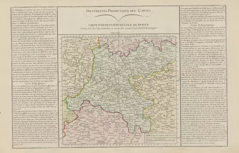 Différent projections des cartes by Claude Buy de Mornas, 1793 — digital art print download