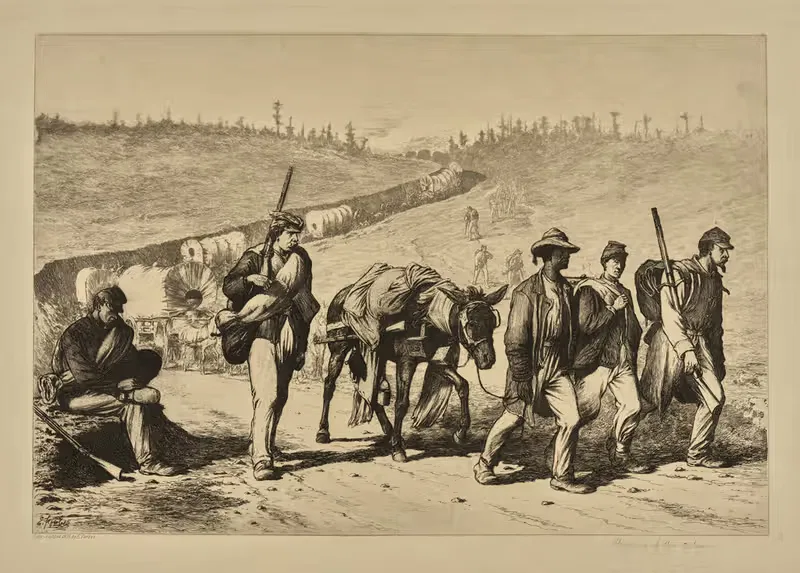 The rear of the column. — Edwin Forbes