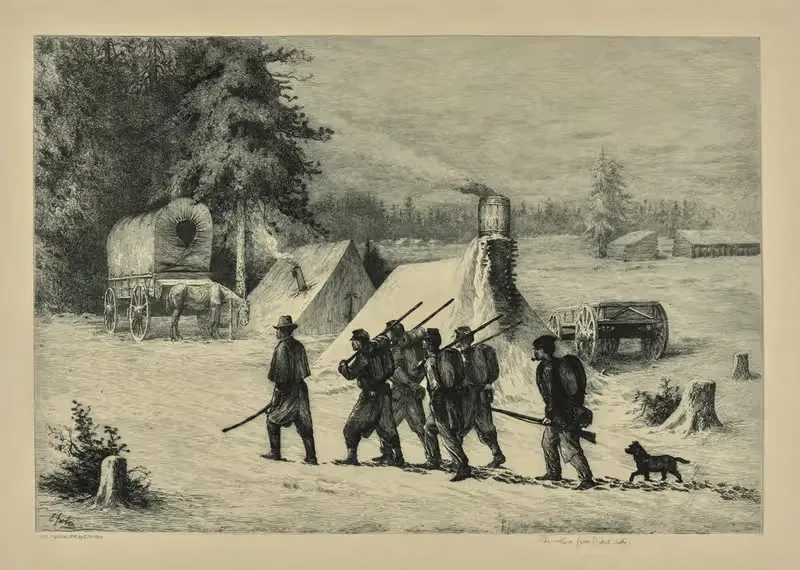 Возвращение с дежурства. by Эдвин Форбс, 1876 — digital art print download