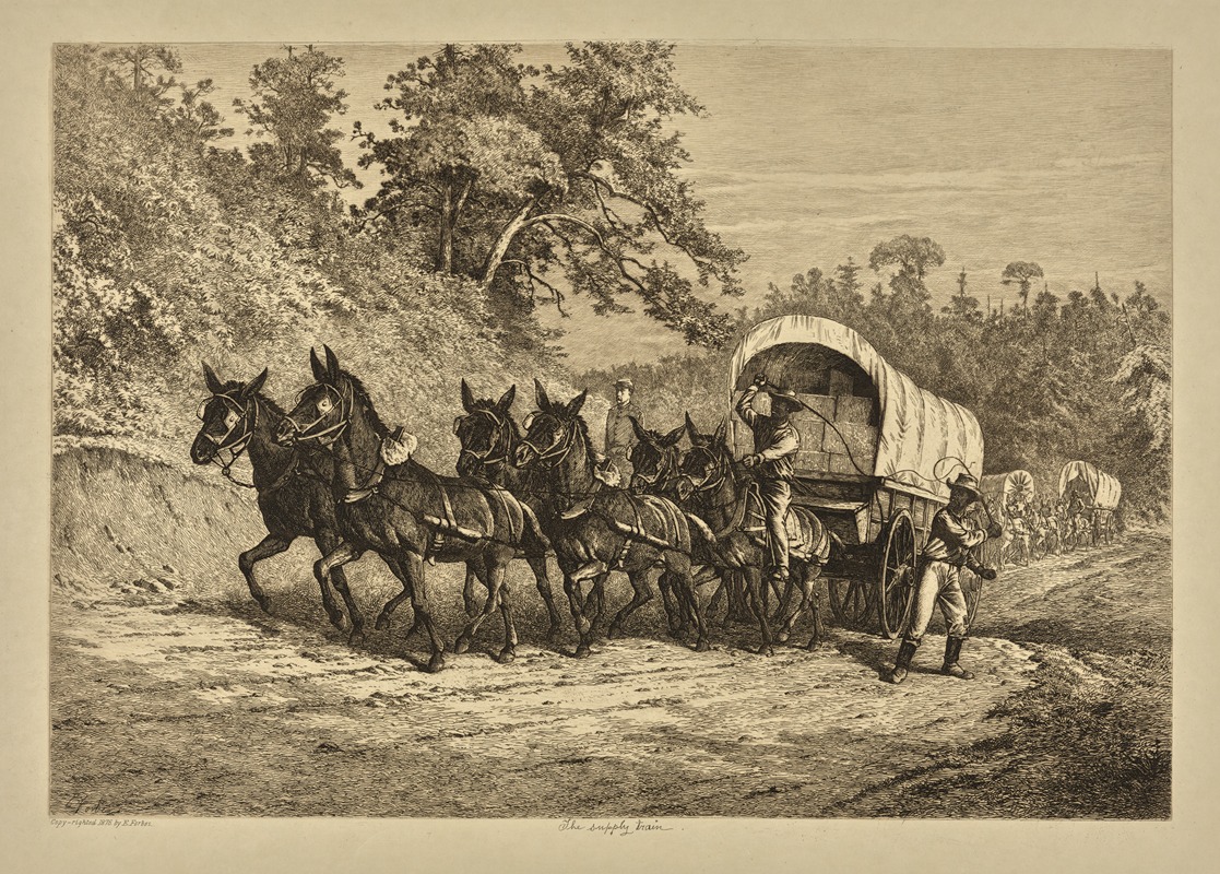 Поставочный поезд. by Эдвин Форбс, 1876 — digital art print download