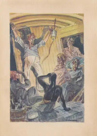 Приключения Артура Гордона Пима пл.4 by Фернан Лантуан, 1945 — digital art print download