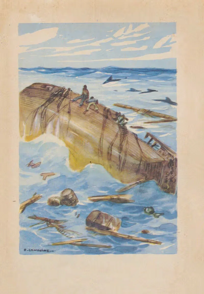Приключения Артура Гордона Пима пл.6 by Фернан Лантуан, 1945 — digital art print download