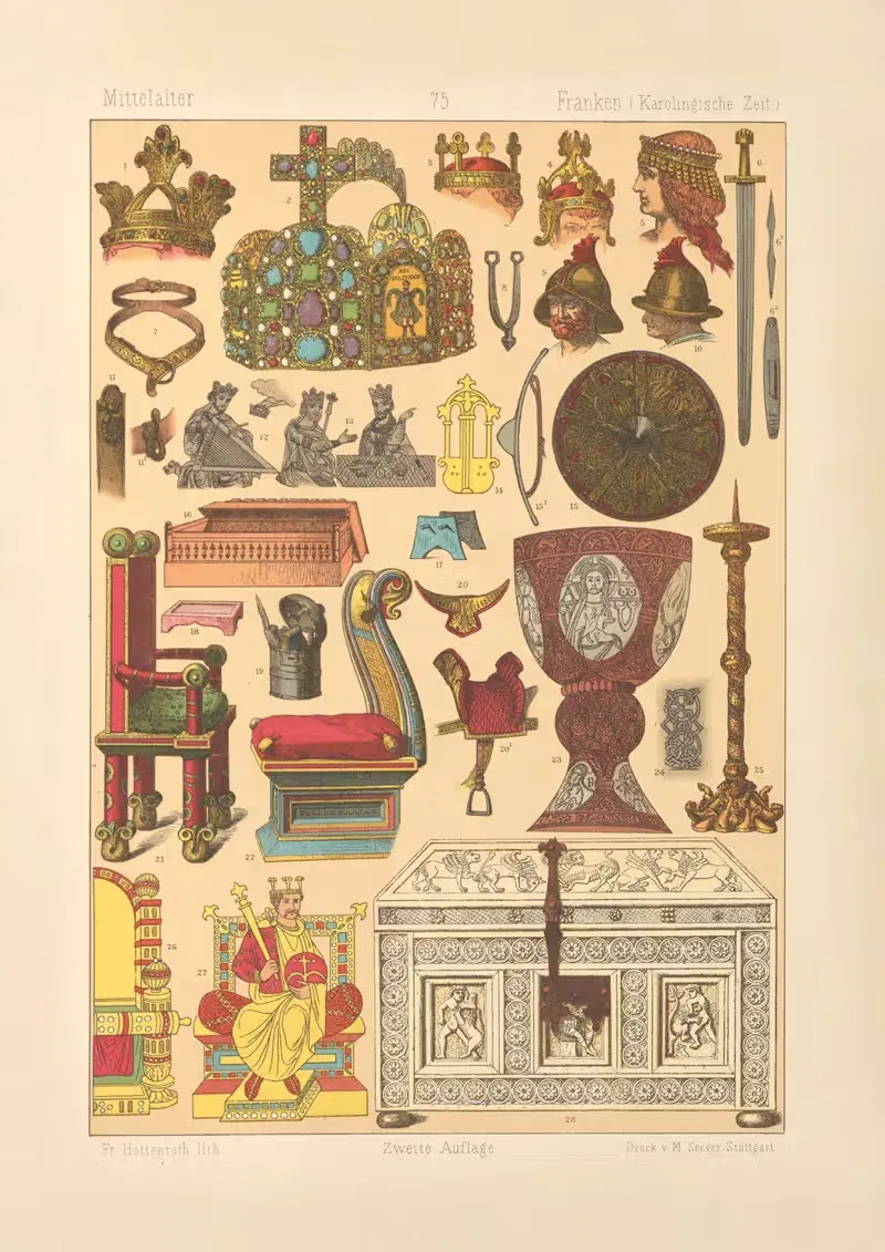 Франкен (Каролингская эпоха) by Фридрих Хоттенрот, 1884 — digital art print download