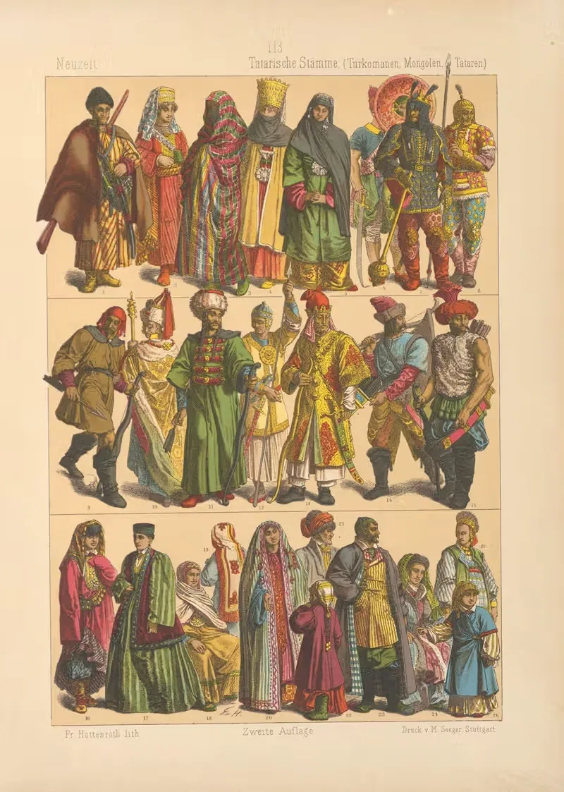 Татарские племена by Фридрих Хоттенрот, 1884 — digital art print download