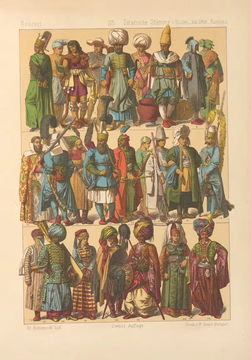 Татарские племена by Фридрих Хоттенрот, 1884 — digital art print download