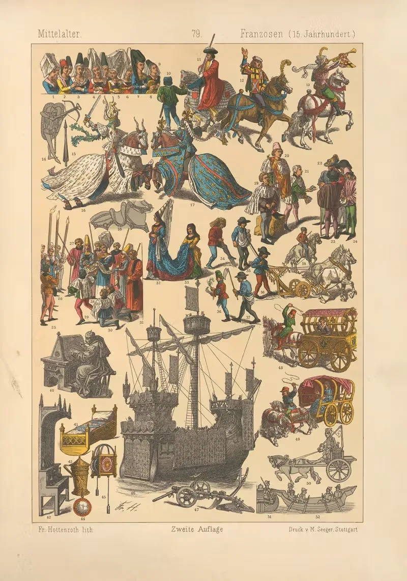 Французы by Фридрих Хоттенрот, 1884 — digital art print download
