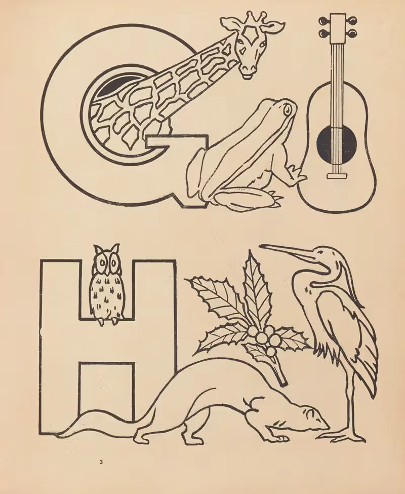 А. Б. С. для раскрашивания Pl.09 by Гастон Марошо, 1938 — digital art print download