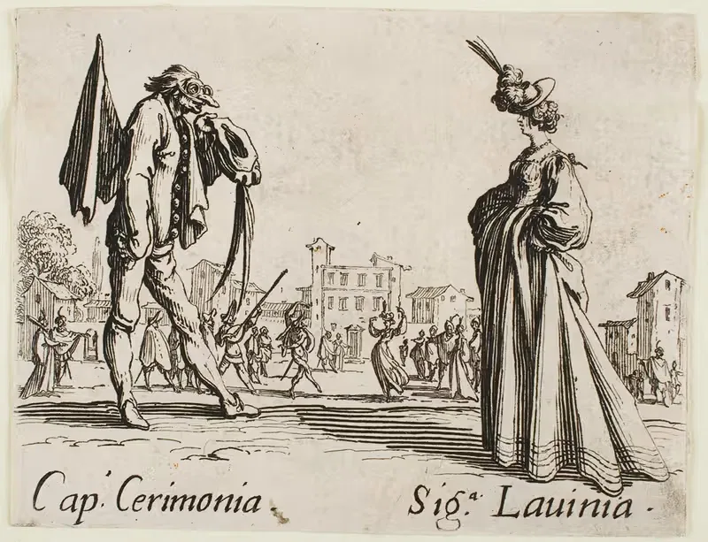 Cap. Cerimonia and Siga Lavinia by Jacques Callot, 1631 — digital art print download