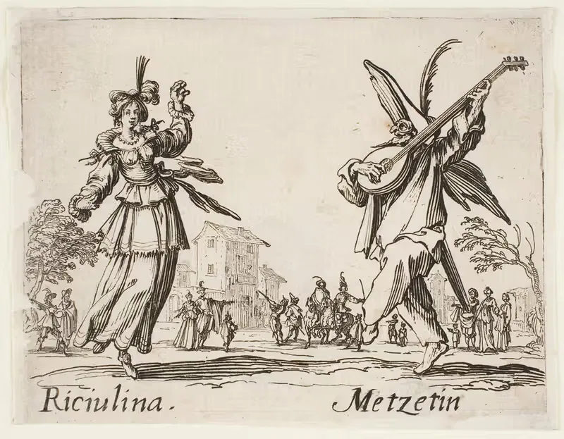 Riciulina and Metzetin — Jacques Callot