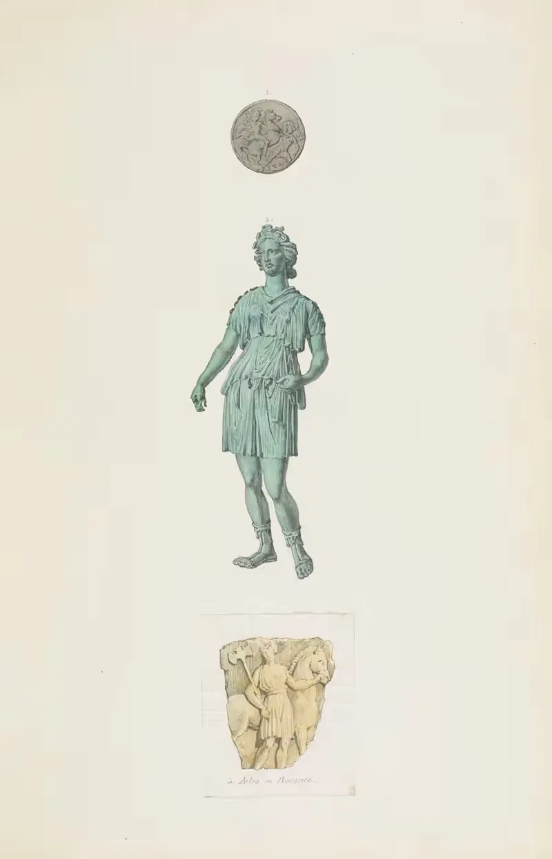 Античные памятники, рисунки, пл. 058 by Жан-Батист Мюре, 1830-1866 — digital art print download