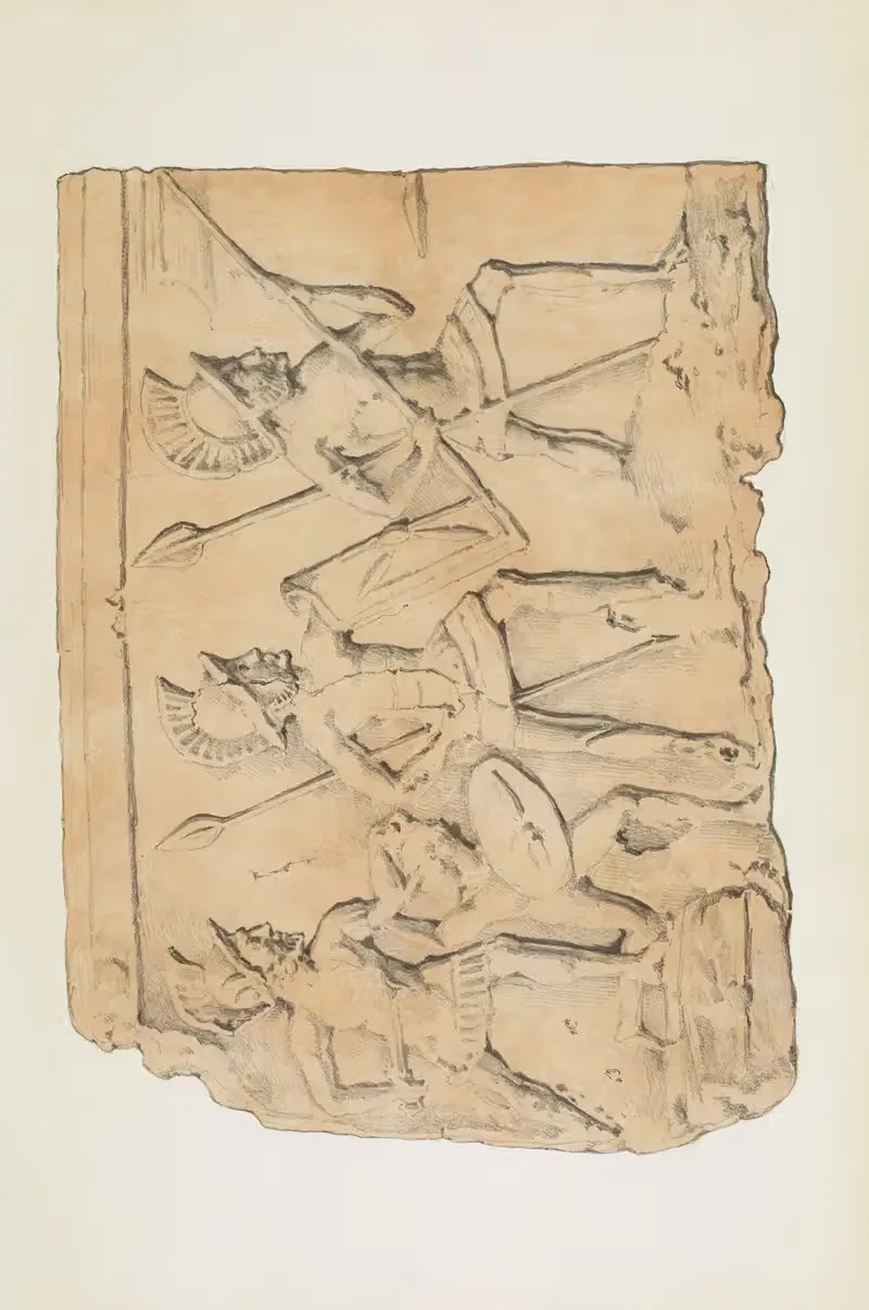 Античные памятники, нарисованные Pl.064 by Жан-Батист Мюре, 1830-1866 — digital art print download