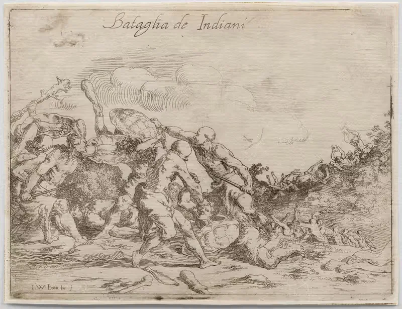 Battle of the Indians — Johann Wilhelm Baur