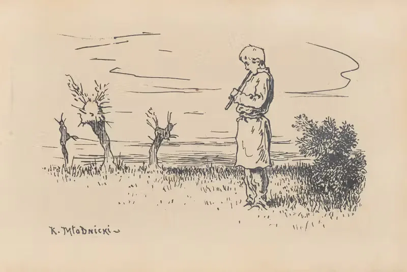 48 Пастушонок, играющий на флейте by Кароль Млодницкий, 1896 — digital art print download