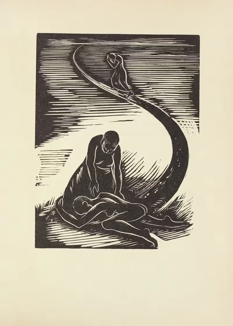 Руфь упала и плачет, она держит ногу Наоми by Леттерио Калапай, 1946 — digital art print download