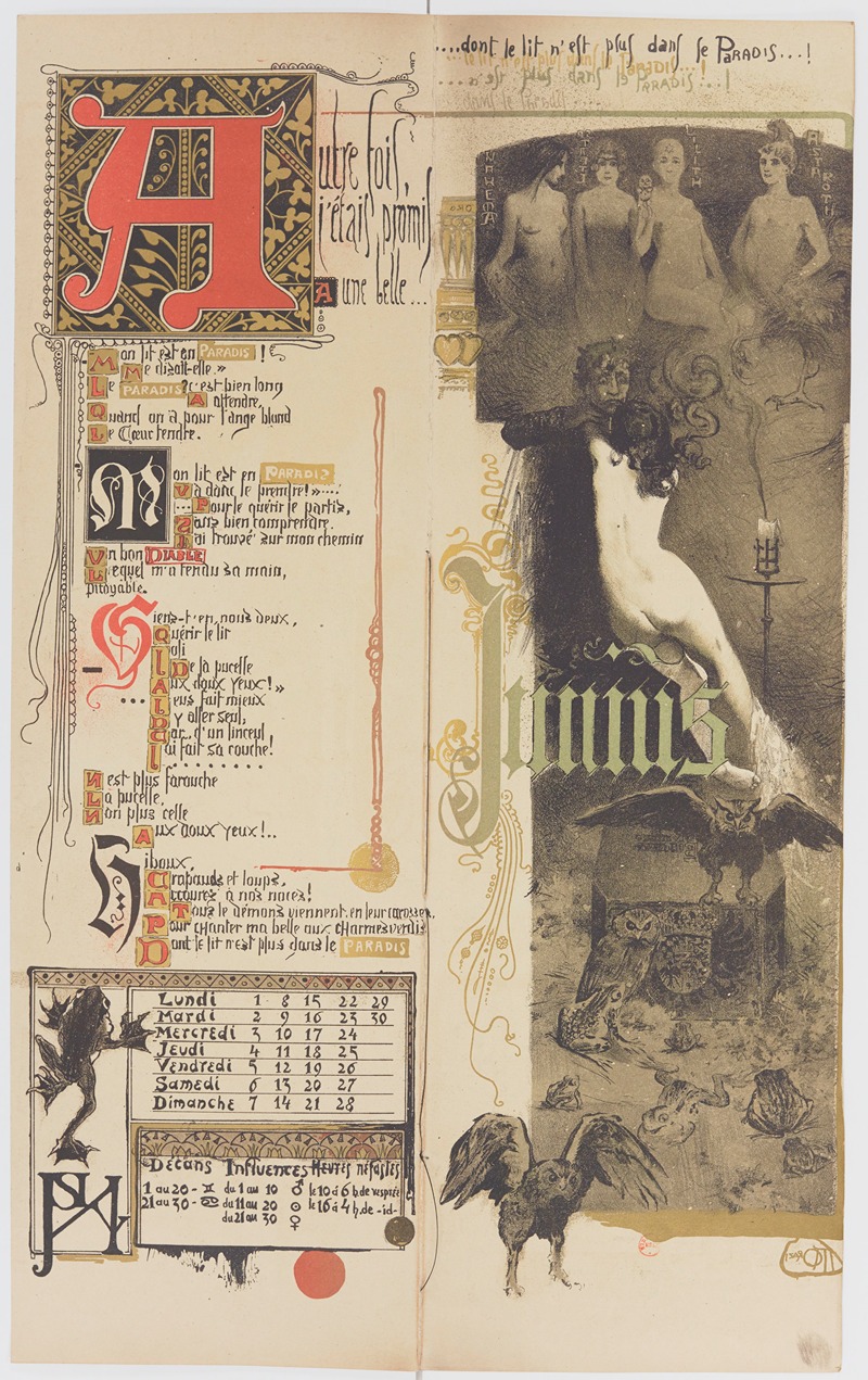 Calendrier Magique Pl.09 by Мануэль Ораци, 1896 — digital art print download