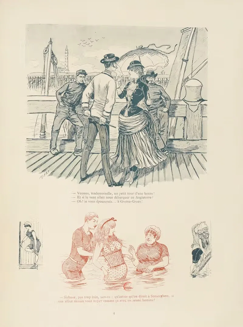 На морских купаниях в Остенде Pl.04 by Марс (Морис Бонвуа), 1885 — digital art print download