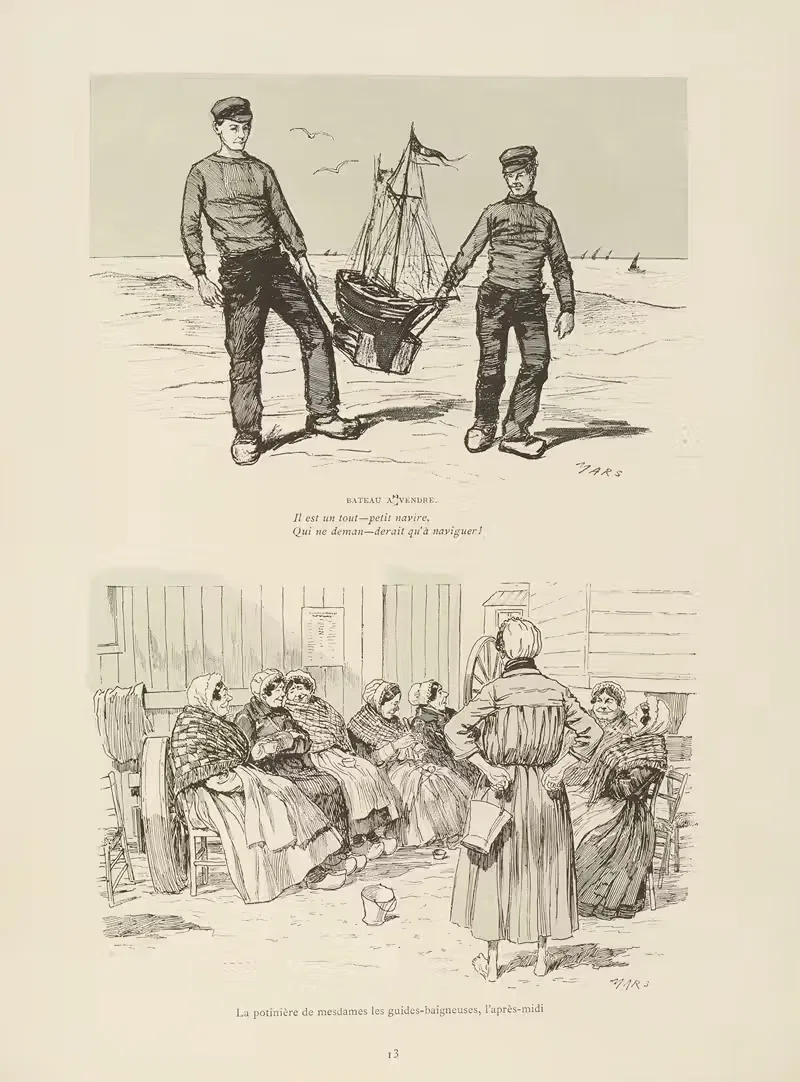 На морских купаниях в Остенде Пл.13 by Марс (Морис Бонвуа), 1885 — digital art print download