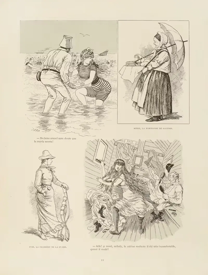 На морских купаниях в Остенде Пл.21 by Марс (Морис Бонвуа), 1885 — digital art print download