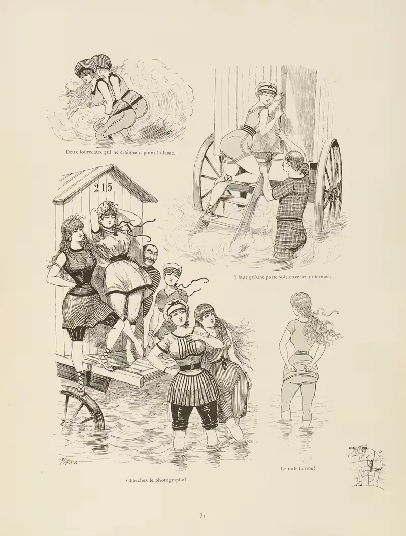 На морских купаниях в Остенде Пл. 31 by Марс (Морис Бонвуа), 1885 — digital art print download