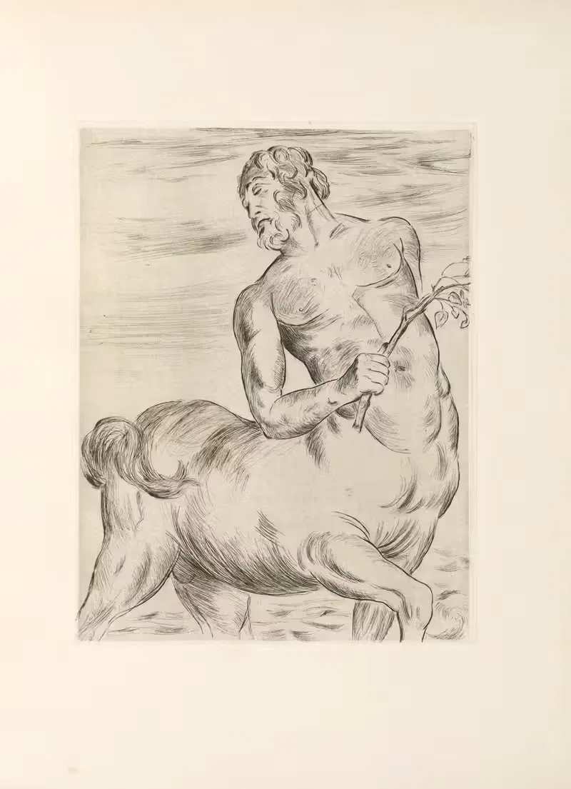 Кентавр, за которым следует Баханта, табл. 01 by Морис де Герин, 1945 — digital art print download