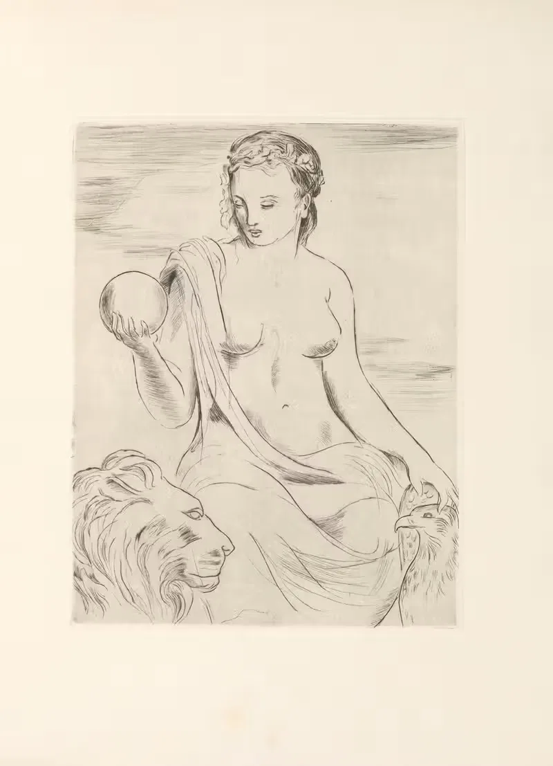 Кентавр, за которым следует Баханта, Пл.03 by Морис де Герин, 1945 — digital art print download