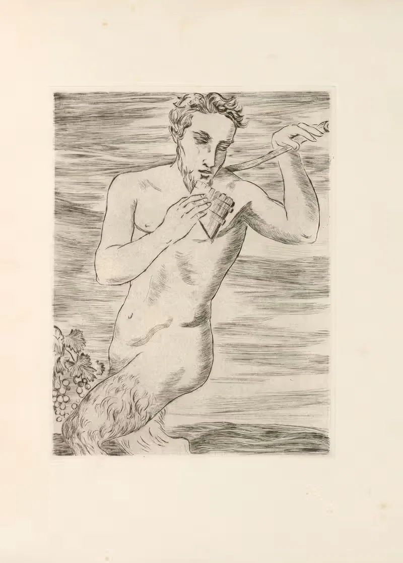Кентавр, за которым следует Баханта Пл.05 by Морис де Герин, 1945 — digital art print download