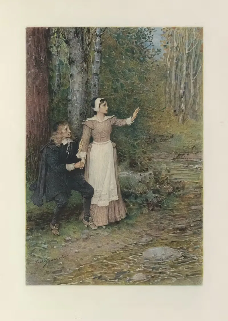 Hester throwing away the Scarlet Letter — George Henry Boughton