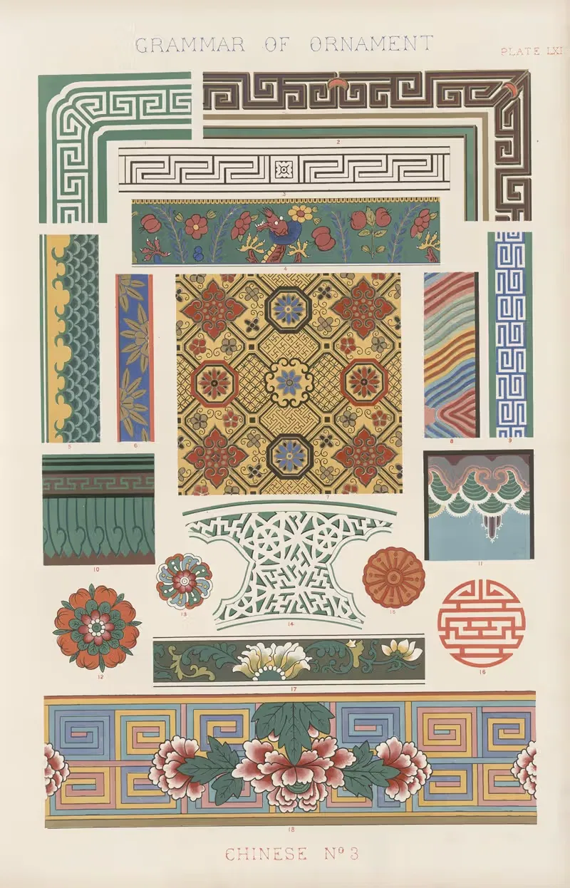 Chinese No. 3 by Owen Jones, 1856 — digital art print download