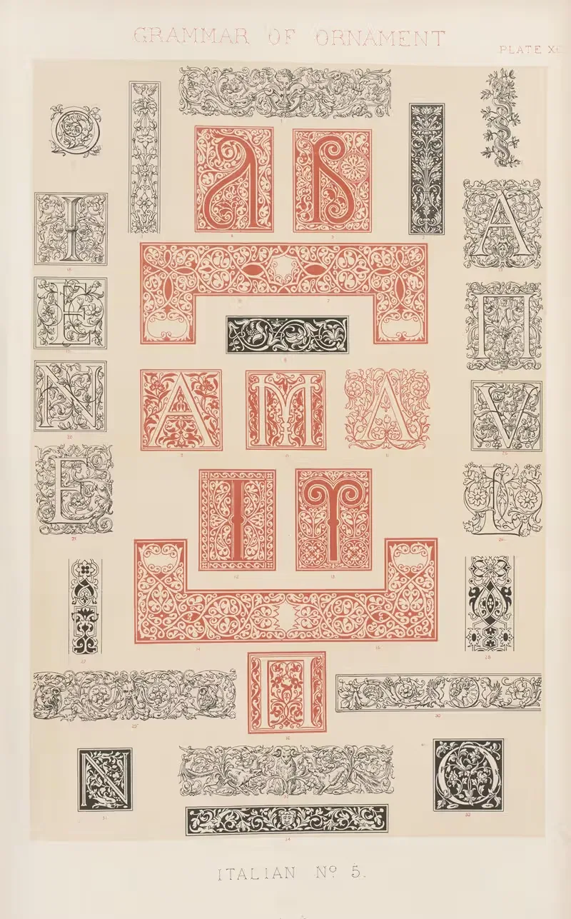 Итальянский № 5 by Оуэн Джонс, 1856 — digital art print download