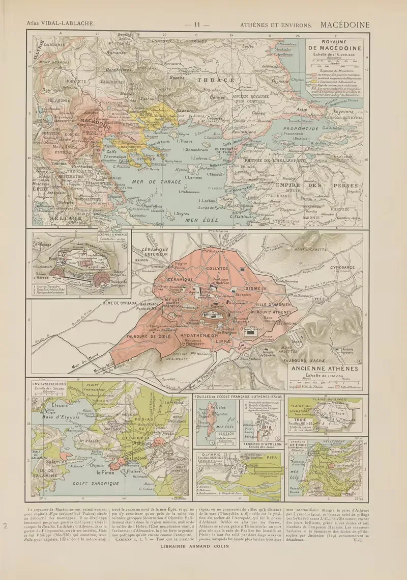 Афины и окрестности – Македония by Поль Видаль де Ла Блаш, 1913 — digital art print download