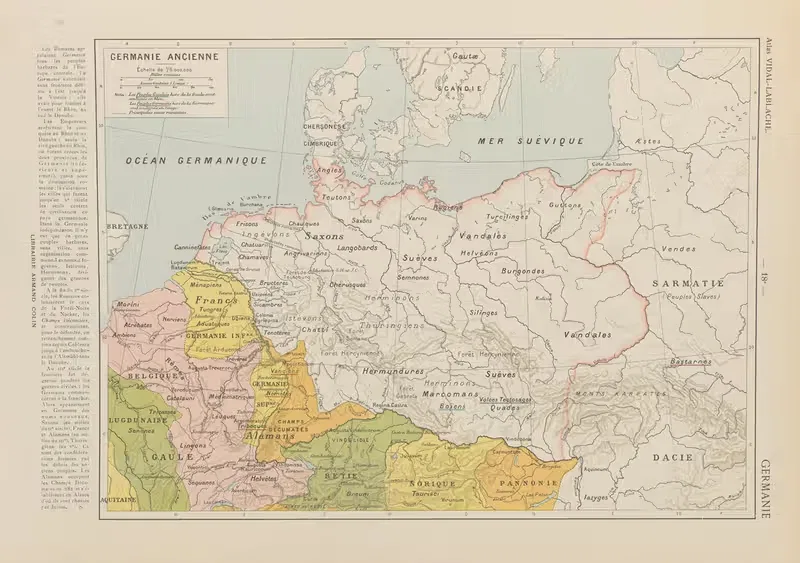 Germanie Ancienne by Paul Vidal de La Blache, 1913 — digital art print download