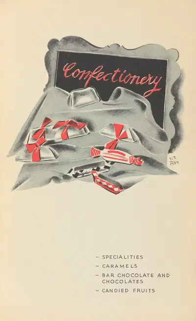 Confectionery by T. Tommasini, 1939 — digital art print download