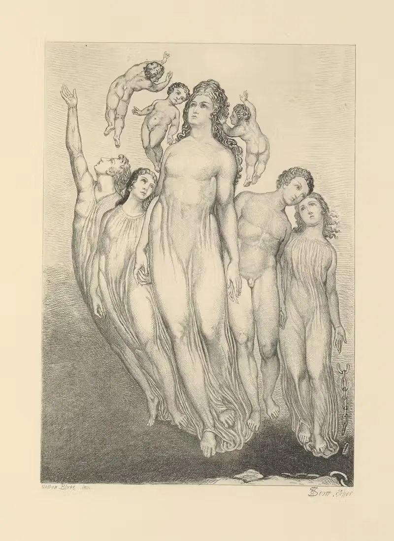 Уильям Блейк; гравюры из его произведений Pl.1 by Уильям Белл Скотт, 1878 — digital art print download
