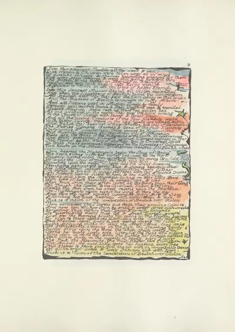 Milton, a poem in 2 books Pl.31 — William Blake