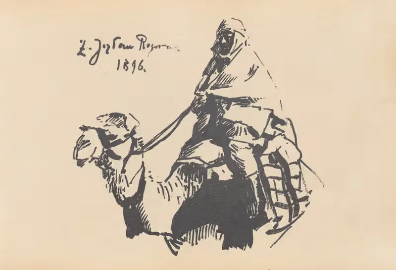 Beduin na wielbłądzie by Zygmunt Rozwadowski, 1896 — digital art print download