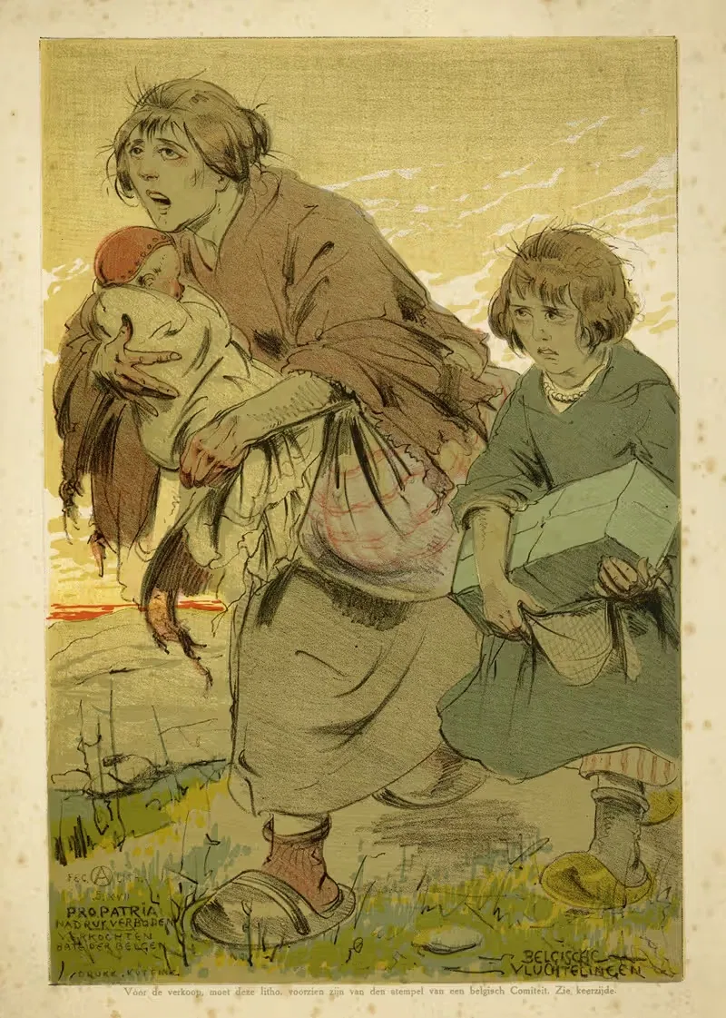 Бельгийские беженцы by Альфред Ост, 1917 — digital art print download
