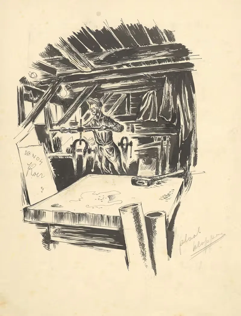 Металлообработчик, листовой кузнец by Маартен Оортвайн, 1950-1970 — digital art print download