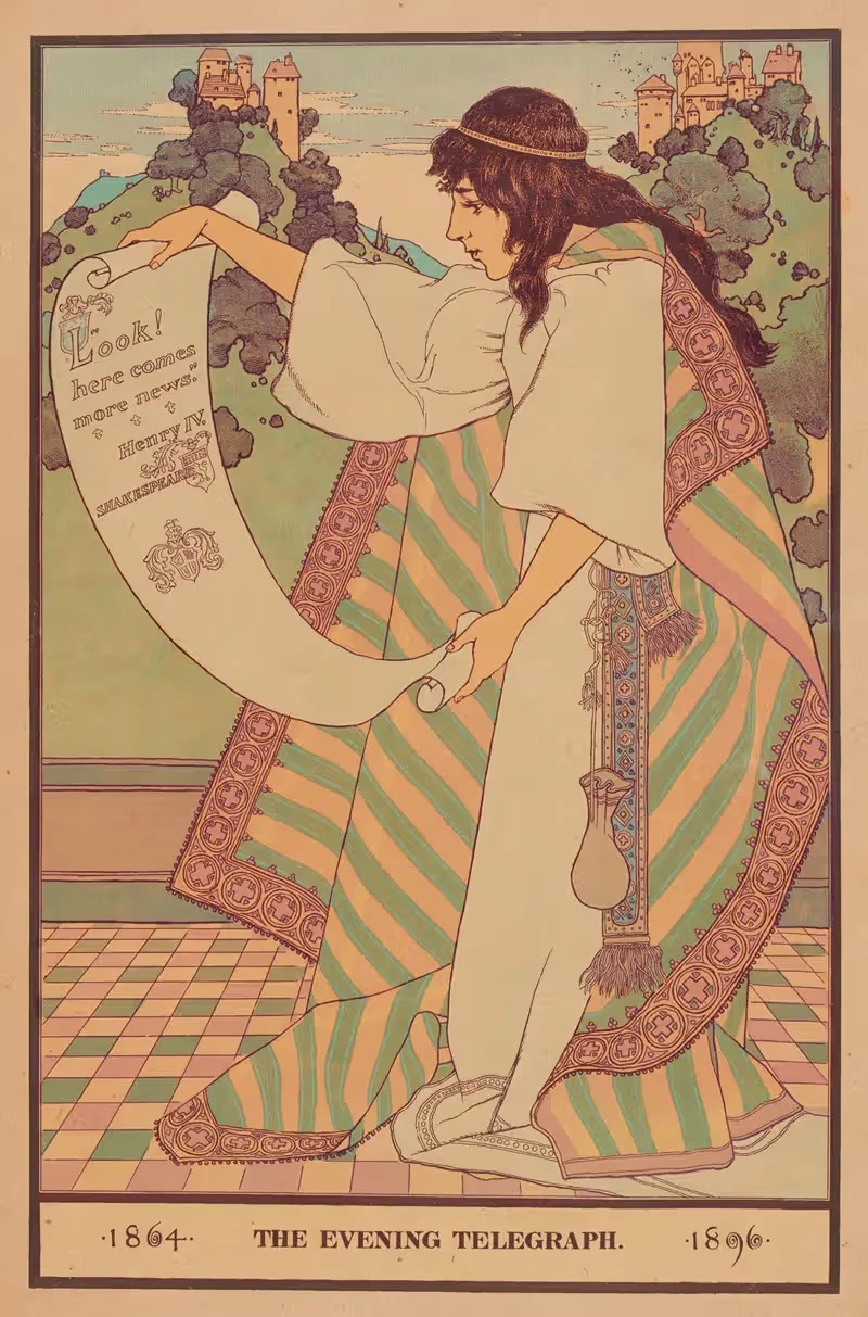1864. Вечерний телеграф. 1896. by Аноним, 1896 — digital art print download