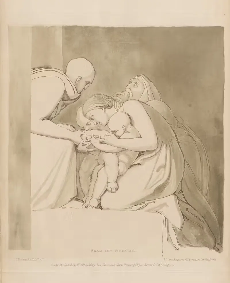 Кормите голодных by Джон Флаксмен, 1831 — digital art print download