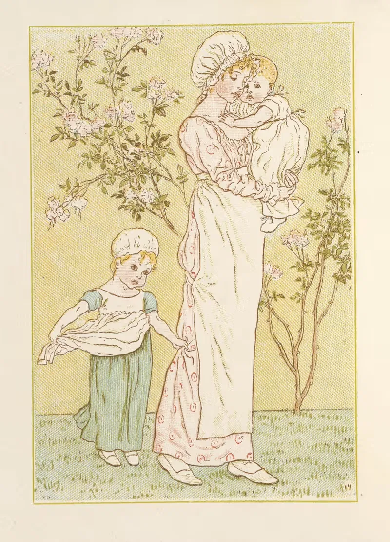 Три ребенка by Кейт Гринэвей, 1886 — digital art print download