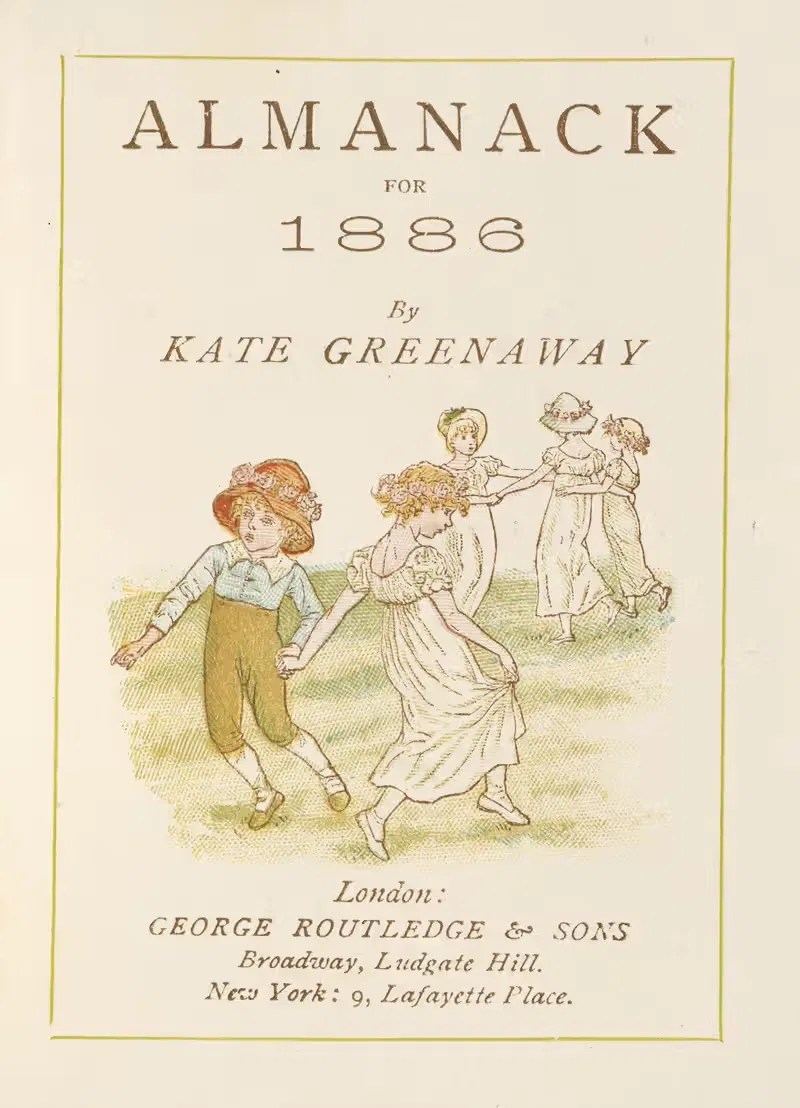 Almanack for 1886 – Title by Kate Greenaway, 1886 — digital art print download