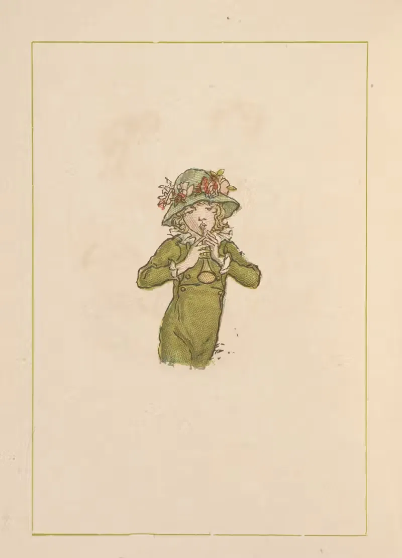 Ребенок с флейтой by Кейт Гринэвей, 1889 — digital art print download