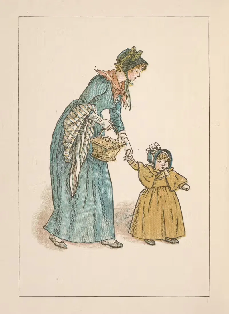 February by Kate Greenaway, 1894 — digital art print download