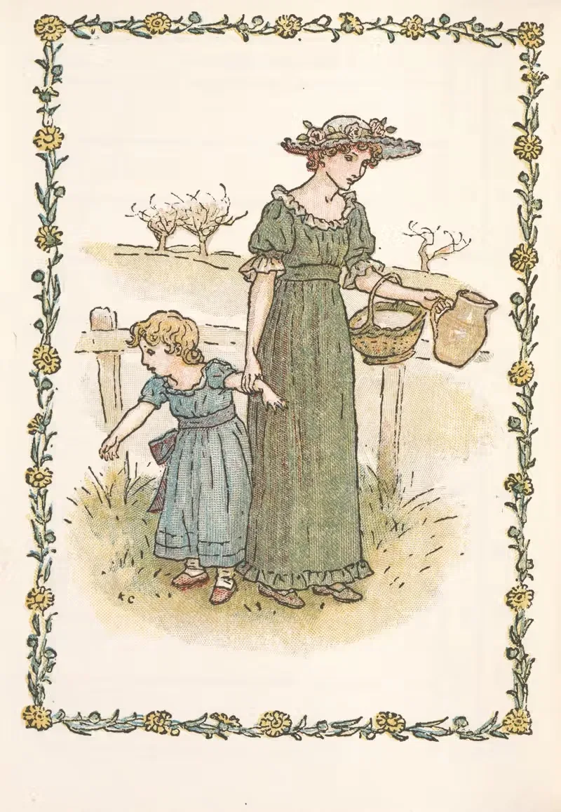 February by Kate Greenaway, 1897 — digital art print download