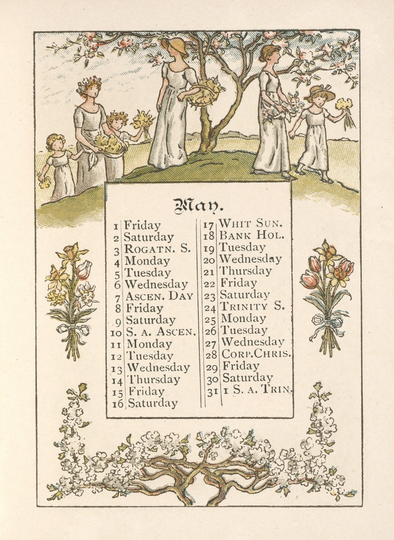 May by Kate Greenaway, 1891 — digital art print download