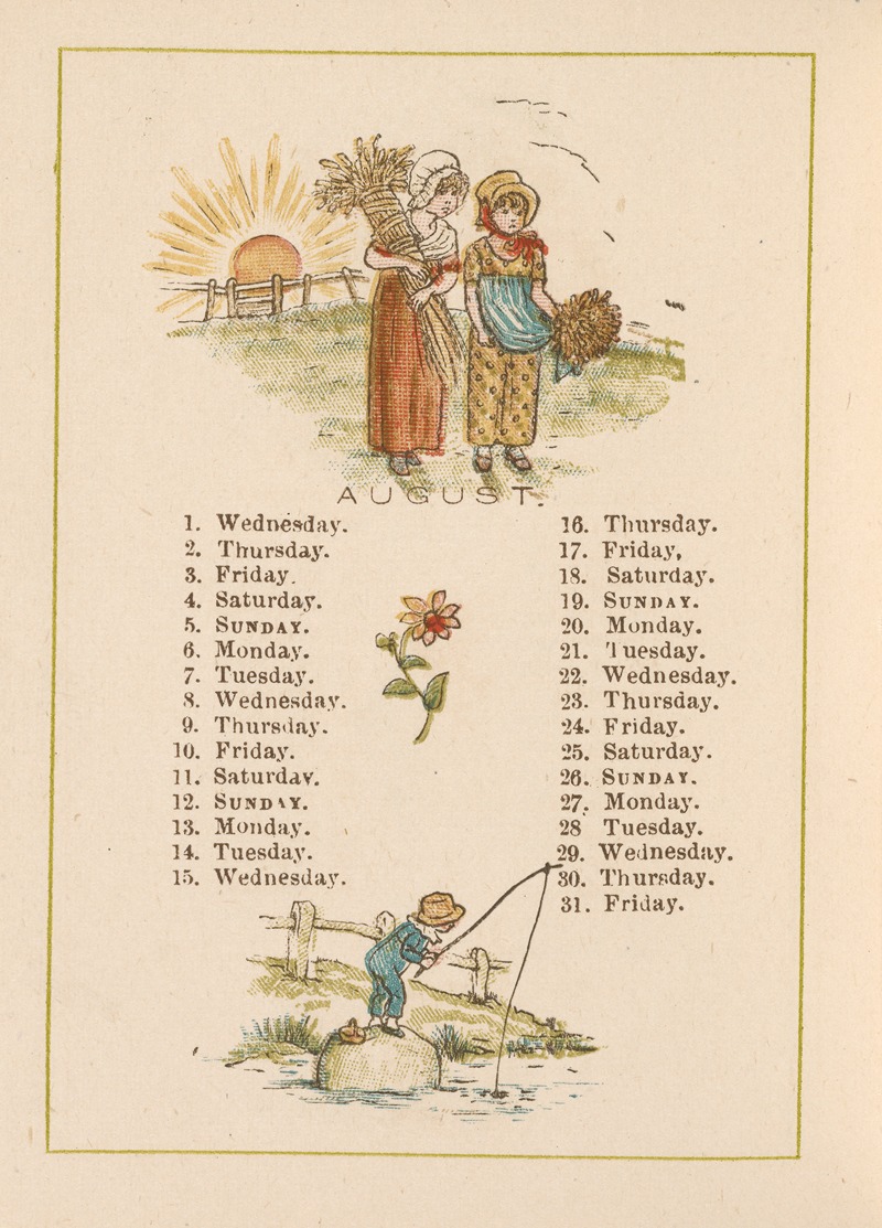 Август by Кейт Гринэвей, 1883 — digital art print download